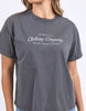 Line Tee - Charcoal-Foxwood-Effortless style with an elevated twist, the Line Tee features exclusive chest embroidery for a touch of detail. Crafted from 100% cotton, this everyday essential offers a relaxed fit, round neckline, and soft, breathable feel-perfect for pairing with your go-to denim or layering under jackets. Foxwood exclusive front chest embroidery Round neckline Relaxed fit 100% Cotton Our model is 176cm and wears Size 10-Pash + Evolve