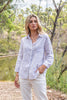 Linen shirt beige & white - stripe-Pash + Evolve-One of our best selling linen Shirts !! This fun & stylish linen shirt will become one of your wardrobe favourites ! * Button down front * Collar * Long sleeves * Front pocket * 100% Linen-Pash + Evolve