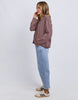 Lola Stripe Long Sleeve - Coffee & Dusty Rose-Foxwood-Meet your new everyday favourite – the Lola Stripe Long Sleeve. Lola is designed for easy, throw-on-and-go styling. Featuring a classic crew neckline, dropped shoulders and a soft drape through the body, this long sleeve tee brings that laid-back Foxwood feel to your everyday wardrobe. Finished with a centre back seam detail for that extra hint of style, it’s the perfect piece to pair with your go-to denim and sneakers. 100% Cotton Yarn dyed stripe Contr