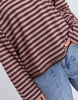 Lola Stripe Long Sleeve - Coffee & Dusty Rose-Foxwood-Meet your new everyday favourite – the Lola Stripe Long Sleeve. Lola is designed for easy, throw-on-and-go styling. Featuring a classic crew neckline, dropped shoulders and a soft drape through the body, this long sleeve tee brings that laid-back Foxwood feel to your everyday wardrobe. Finished with a centre back seam detail for that extra hint of style, it’s the perfect piece to pair with your go-to denim and sneakers. 100% Cotton Yarn dyed stripe Contr