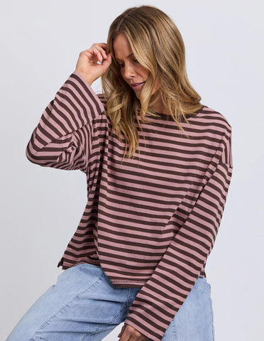 Scout Slouchy Long Sleeve Tee - Ginger/Navy