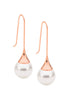 Long drop earrings with shell pearl - rose gold-Ellani-Long drop earrings with shell pearl Stainless steel with rose gold IP plating Comes packaged in gorgeous Ellani packaging-Pash + Evolve