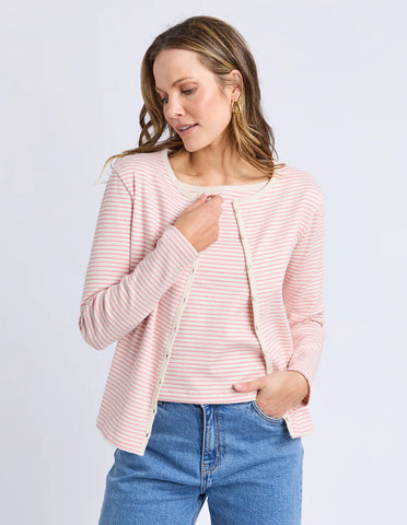 Half Collar Tee - Ecru Falling Hearts