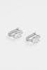 Lulu earring - silver-Zafino-The Lulu Earring is a modern take on a classic hoop, featuring a sleek rectangular silhouette finished with a pear-cut CZ stone for added brilliance. These silver earrings offer a clean, polished look while still delivering subtle statement appeal. Style them on their own for a refined finish or layer with other earrings for an elevated ear stack. Metal: Silver Plated on Brass baseDimensions: 13mm outer diameter, 8.3mm inner diameter + 5mm widthWaterproof: Designed for daily we