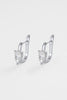 Lulu earring - silver-Zafino-The Lulu Earring is a modern take on a classic hoop, featuring a sleek rectangular silhouette finished with a pear-cut CZ stone for added brilliance. These silver earrings offer a clean, polished look while still delivering subtle statement appeal. Style them on their own for a refined finish or layer with other earrings for an elevated ear stack. Metal: Silver Plated on Brass baseDimensions: 13mm outer diameter, 8.3mm inner diameter + 5mm widthWaterproof: Designed for daily we