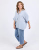 Luna Shirt - Dusk Blue & White Stripe-Elm-The luna shirt features button through, yarn dye stripe, and loose fit. Style it your way for an effortless look that works for any day of the week. Button through Yarn Dye stripe Loose fit Viscos Model is 171cm and wears Size 10-Pash + Evolve