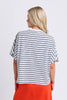 Luna Short Sleeve Tee - White/Navy Stripe-Elm-The Luna Short Sleeve Tee combines timeless yarn-dyed stripes with an effortlessly oversized silhouette. Crafted from premium Australian cotton with batwing sleeves, it's an elevated everyday tee you'll reach for again and again. Yarn dyed stripe Batwing sleeve Australian cotton Oversized fit 100% Australian Cotton Jersey The Model is 173cm and is wearing a size 10-Pash + Evolve