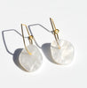 Luna earrings - pearl-Hagen + Co-An organic shape marbled pearl acrylic and pretty gold oval hoop*Materials: Acrylic*Nickel Free earring hoops*Light weight and easy to wear.*Hoop: 30mmmmEarring: 20mm x 25mm*Packaged in a gift box-Pash + Evolve