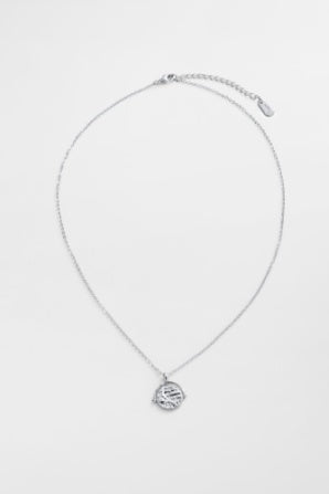 Luna pendant necklace - silver-Zarla-A fine chain finished with a sculpted sun pendant. Light-catching and radiant, it brings a warm, sunlit glow with a subtle celestial edge. Effortless, feminine, and designed to elevate everyday styling. *Rhodium Plated Solid Brass Base *Water proof: Can be worn in the ocean or pool-Pash + Evolve