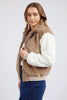 Mae Contrast Bomber - Oat & White-Foxwood-Keep cosy and cute in the Mae Contrast Bomber this season. Featuring lovely oat and white tones this relaxed fitting jacket with ribbed cuffs and hem is one you'll want to snuggle up to and looks great atop any outfit. Contrast sleeves Side pockets Relaxed fit Polyester Model is 176cm and wears Size 8-10-Pash + Evolve