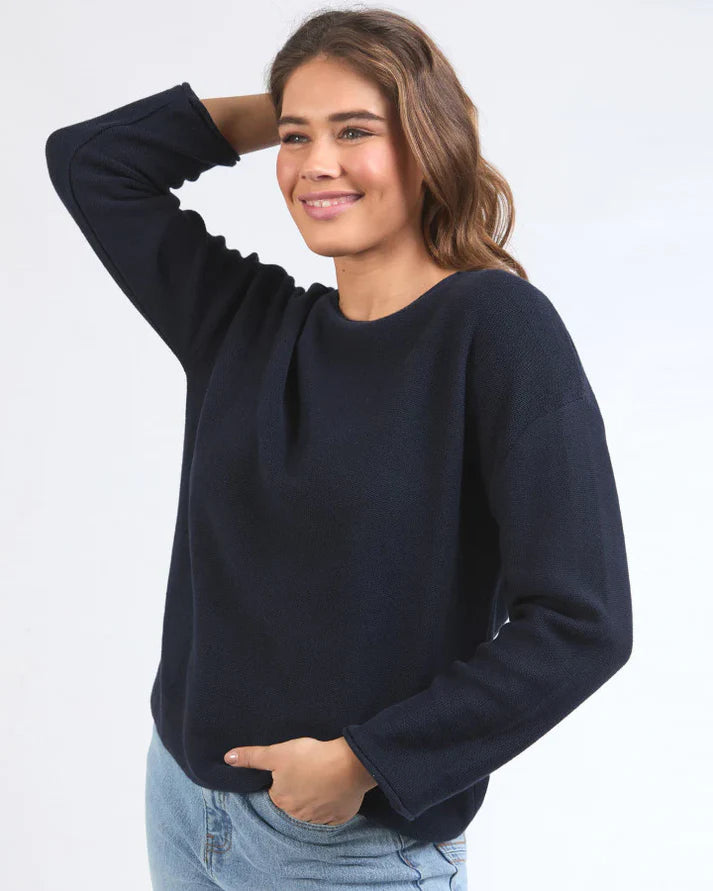 Marley knit - Black-Elm-Classic and comfortable the new Marley Knit is constructed from a soft cotton and is a staple layer for every season. Relaxed fit Long sleeves Pair back with the matching Marley Knit Pant 100% Cotton-Pash + Evolve