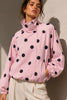 Marley polka dot jacket - pink/black-Pash + Evolve-*Funnel neck *Pockets *Press stud down front *Pink/Black *Fully lined *100% Polyester-Pash + Evolve