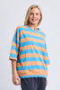 Mazie Block Stripe Sweat - Azure Blue/Peach-Elm-The Mazie Block Stripe Sweat combines the comfort of Elm's favourite sweat with fresh colour-block stripe detailing. Finished with 3/4 sleeves and practical pockets, it's made for everyday comfort. Best Selling Style 3/4 Length Sleeves Waistband & Pockets Relaxed fit 100% Cotton Slub Jersey The Model is 173cm and is wearing a size 10-Pash + Evolve