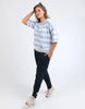 Mazie Block Stripe Sweat - Sky Blue/White-Elm-The Mazie Sweat Is The Ideal Blend Of Style And Versatility. This Oversized Fit And ¾ Length Sleeves Allow Plenty Of Room For Movement, And The Gorgeous Lightweight Cotton Fabric Make It Ideal For Layering. Best selling style Relaxed fit with 3/4 length sleeves Waistband and pockets Cotton slub jersery Model is wearing a size 10-Pash + Evolve