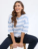 Mazie Block Stripe Sweat - Sky Blue/White-Elm-The Mazie Sweat Is The Ideal Blend Of Style And Versatility. This Oversized Fit And ¾ Length Sleeves Allow Plenty Of Room For Movement, And The Gorgeous Lightweight Cotton Fabric Make It Ideal For Layering. Best selling style Relaxed fit with 3/4 length sleeves Waistband and pockets Cotton slub jersery Model is wearing a size 10-Pash + Evolve