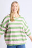 Mazie block stripe - pink/green-Elm-The Mazie Sweat is the ideal blend of style and versatility. This oversized fit and 3/4 length sleeves allow plenty of room for movement. Made with a gorgeous lightweight Cotton fabric to make it ideal for layering. Best selling style Relaxed fit 3/4 length sleeves Pockets at the waistband 100% Cotton-Pash + Evolve