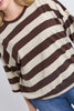 Mazie sweat block stripe - Coffee/marshmallow-Elm-The Mazie Sweat Is The Ideal Blend Of Style And Versatility. This Oversized Fit And ¾ Length Sleeves Allow Plenty Of Room For Movement, And The Gorgeous Lightweight Cotton Fabric Make It Ideal For Layering. Best Selling Style Relaxed fit with 3/4 Length Sleeves Waistband and pockets 100% Cotton-Pash + Evolve