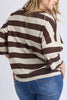 Mazie sweat block stripe - Coffee/marshmallow-Elm-The Mazie Sweat Is The Ideal Blend Of Style And Versatility. This Oversized Fit And ¾ Length Sleeves Allow Plenty Of Room For Movement, And The Gorgeous Lightweight Cotton Fabric Make It Ideal For Layering. Best Selling Style Relaxed fit with 3/4 Length Sleeves Waistband and pockets 100% Cotton-Pash + Evolve