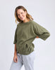 Mazie sweat - clover-Elm-The Mazie Sweat is the ideal blend of style and versatility. This oversized fit and 3/4 length sleeves allow plenty of room for movement. Made with a gorgeous lightweight Cotton fabric to make it ideal for layering. Best selling style Relaxed fit 3/4 length sleeves Pockets at the waistband 100% Cotton Model is wearing a size 10-Pash + Evolve