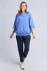 Mazie sweat - cornflower-Pash + Evolve-The Mazie Sweat is the ideal blend of style and versatility. This oversized fit and 3/4 length sleeves allow plenty of room for movement. Made with a gorgeous lightweight Cotton fabric to make it ideal for layering. Best selling style Relaxed fit 3/4 length sleeves Pockets at the waistband 100% Cotton Model is wearing a size 10-Pash + Evolve