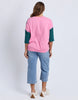 Mazie sweat - teal/navy/quartz-Elm-The Mazie Sweat Is The Ideal Blend Of Style And Versatility. This Oversized Fit And ¾ Length Sleeves Allow Plenty Of Room For Movement, And The Gorgeous Lightweight Cotton Fabric Make It Ideal For Layering. Best Selling Style Relaxed fit with 3/4 Length Sleeves Waistband and pockets 100% Cotton Model is wearing a size 10-Pash + Evolve