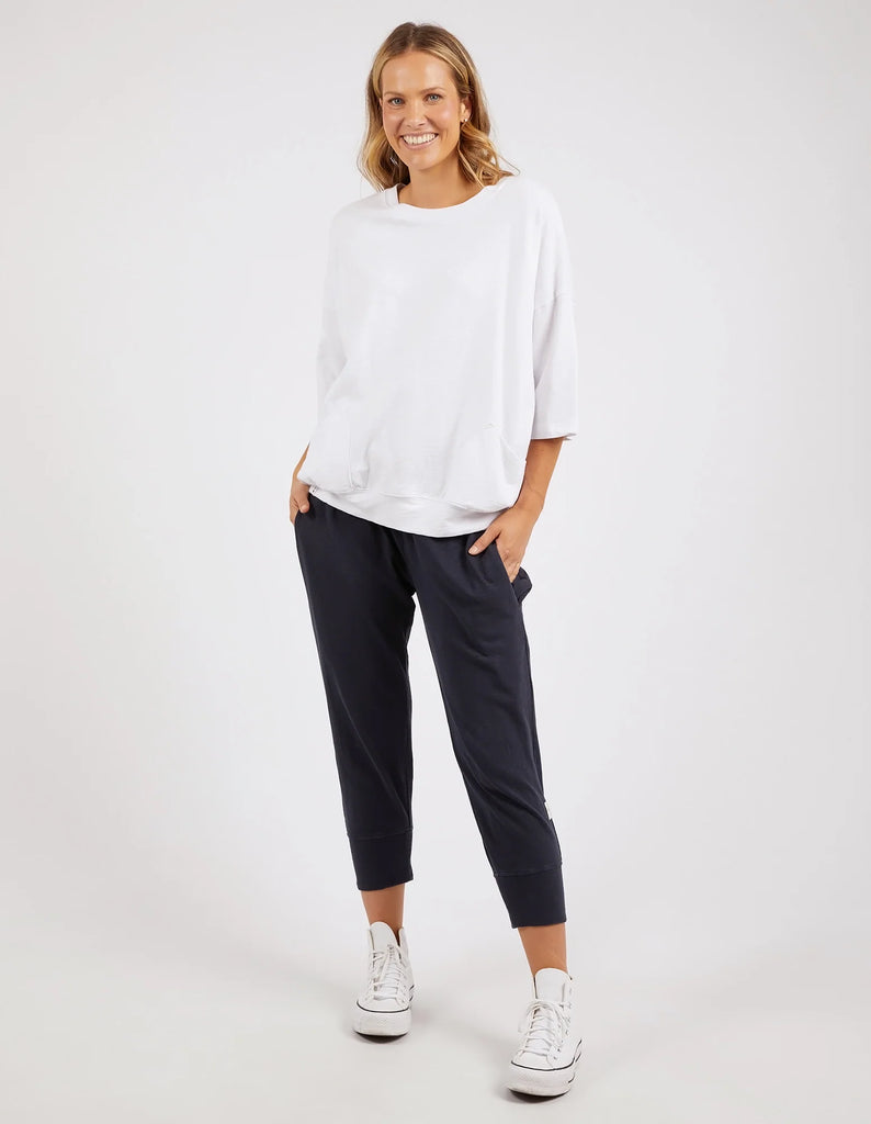 Mazie sweat - white-Elm-The Mazie Sweat is the ideal blend of style and versatility. This oversized fit and 3/4 length sleeves allow plenty of room for movement. Made with a gorgeous lightweight Cotton fabric to make it ideal for layering. Best selling style Relaxed fit 3/4 length sleeves Pockets at the waistband 100% Cotton Model is wearing a size 10-Pash + Evolve