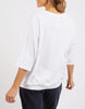 Mazie sweat - white-Elm-The Mazie Sweat is the ideal blend of style and versatility. This oversized fit and 3/4 length sleeves allow plenty of room for movement. Made with a gorgeous lightweight Cotton fabric to make it ideal for layering. Best selling style Relaxed fit 3/4 length sleeves Pockets at the waistband 100% Cotton Model is wearing a size 10-Pash + Evolve