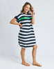 Mckinley dress - navy/white-Elm-A tee dress but make it stunning! The McKinley Dress in a gorgeous yarn dyed stripe features a back placket for that extra bit of special. Yarn dye stripe Placket detail - back Extended sleeve feature Cotton Jersey-Pash + Evolve