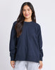Melbourne crew - navy-Elm-Designed from a classic Elm Crew, the new Melbourne Crew will be your new go-to casual jumper for every day. Featuring a scooped crew neckline, dropped raglan sleeve and splits at the hem, this relaxed-fitting crew is comfortable and stylish. Raglan sleeves Crew neckline Hem splits Unbrushed cotton fleece 100% Cotton Model is wearing a size 10-Pash + Evolve