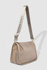 Milan Nylon Crossbody Bag - Beige-Louenhide-The Louenhide Milan Beige Nylon Crossbody Bag effortlessly combines an elevated minimal aesthetic with everyday functionality. This stylish, convertible crossbody bag features an adjustable and detachable sateen guitar strap and a comfortable vegan leather shoulder strap, which tucks securely under the bag with a press stud closure when not in use. Lightweight and durable, the nylon material compliments an urban, street style aesthetic while remaining reliable for