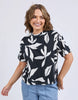 Mimosa Tee - Black Print-Elm-Redefine comfort and chic with the Mimosa Tee, made for layering or wearing solo. This piece is pure Elm: playful, polished, and practical. Exclusive Elm print Slide Splits Drop shoulder Organic Cotton Jersey Model is 171cm and wears Size 10-Pash + Evolve