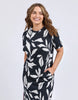 Mimosa Tee Dress - Black Print-Elm-Fresh and bold this exclusive Mimosa Print has been designed by our in-house Elm designers and complements the new Mimosa Tee Dress beautifully. The print takes the effortless comfort of a tee dress and makes it a stylish must-have. Exclusive Elm print Slide Splits Regular Tshirt dress fit Organic Cotton Jersey Model is 171cm and wears Size 10-Pash + Evolve