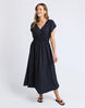 Misty Dress - Navy-Elm-The Misty Dress is crafted from a breathable linen blend, perfect for comfort and durability. Featuring an elastic waist, it offers a flattering, adaptable fit, while the midi length provides timeless elegance suitable for various occasions. Expertly designed, this dress combines practicality with refined style for a sophisticated addition to your wardrobe. Elastic waist Mid length Linen blend 30% linen 70% viscose Model is 171cm and wears Size 10-Pash + Evolve