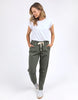 Monday pant - khaki-Foxwood-Who says we don't like Mondays? The Monday Pant is our new favourite go-to pant for ultra-comfort. Featuring an elastic waist and contrast drawcord, these unbrushed and cosy cotton pants are not just for Monday, you'll find yourself wearing them everyday of the week! Elastic waist Contrast drawcord Side pockets 100% Cotton Model is 176cm and wears Size 8-10-Pash + Evolve