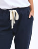 Monday pant - navy-Foxwood-Who says we don't like Mondays? The Monday Pant is our new favourite go-to pant for ultra-comfort. Featuring an elastic waist and contrast drawcord, these unbrushed and cosy cotton pants are not just for Monday, you'll find yourself wearing them everyday of the week! Elastic waist Contrast drawcord Side pockets 100% Cotton Our model is 176cm and wears Size 10-Pash + Evolve