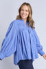 Montana blouse - cornflower-Elm-The Montana Blouse is a versatile wardrobe piece with an easy, relaxed feel that works beautifully layered or worn on its own. With easy button-front styling, it adds interest while still feeling effortless to wear. Crafted from 100% cotton, it delivers comfortable wear and easy versatility. Style it tucked into denim or relaxed pants for everyday wear, or layer it open over a tee and under outerwear for extra versatility. *Relaxed fit *Button down front *100% Cotton *Design