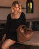 Morgan shoulder bag - caramel-Louenhide-The Louenhide Morgan Caramel Shoulder Bag brings a bold sense of ease to your everyday. With its slouchy, oversized silhouette and subtle studded detailing, this hobo shoulder bag makes a statement without trying too hard. Designed for the throw-and-go days, its laid-back shape pairs perfectly with lived-in denim, soft layers, and easy flowy dresses. Slung over your shoulder, the Morgan Caramel Shoulder Bag delivers effortless wearability and a softly structured finis