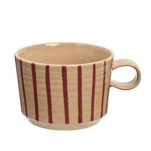 Mug in sway-Robert gordon-This classic Mug in Sway from the Archive collection brings simple, considered design to your daily ritual. Clean cylindrical forms are paired with fine vertical lines in soft, earthy tones, creating a quiet rhythm that makes every cup of coffee or tea feel like a moment to savour. Made from high-fired stoneware Hand-brushed design Microwave and dishwasher safe Capacity: 260ml Designed in Australia-Pash + Evolve