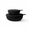 Nesting Bowl 2 Piece Set - Midnight-STYLEWARE-Meet daily life’s dynamic duo. Like Fridays and big smiles, sunny days and ocean sprays, wine and...more wine, the 2- piece Set features our most versatile bowls. Make life easier while never compromising on style. ⏤ Snap-tight (perfect for wet foods, take care with liquids) ⏤ Timeless Style ⏤ Microwave, dishwasher, fridge + freezer friendly ⏤ BPA/Phthalate free ⏤ Nesting Storage ⏤ Made and Designed in Australia SMALL H: 5.7cm, Ø: 17.5cm,Vol: 1.0L X SMALL H: 4.2