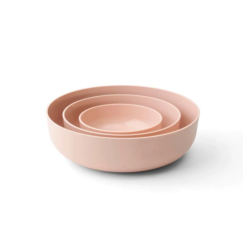 Nesting Bowl 3-Piece Set - Blush-STYLEWARE-Three meals a day, three stylish little bowls...there’s something rather perfect about a trio, isn’t there? Merlot, Biscotti, Blush, Salt, Midnight, Smoke, Eucalyptus, Dune, or Speckle, each member of your personal Styleware Nesting Bowls Collection will be gorgeous, snap-tight, and so light. ⏤ Snap-tight (perfect for wet foods, take care with liquids) ⏤ Timeless Style ⏤ Microwave, dishwasher, fridge + freezer friendly ⏤ BPA/Phthalate free ⏤ Nesting Storage ⏤ Made 