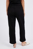 Neve Rib Pant - Black-Foxwood-Rib contoured fabrication is the ultimate in flattering fit. The new Neve Rib Pant in viscose elastane rib features pockets and an elastic waist. These pants are a great on-the-move option for casual and comfort + dressing. Pair with the Neve Rib Shirt for the ultimate luxe-lounge look. Relaxed fit Elastic waist Side pockets Polyester Viscose Elastane Model is wearing a Size 10-Pash + Evolve