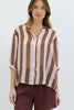 Nikola shirt - Blush/Chocolate-Pash + Evolve-Nikola is always on Demand, in fact you will want to own her in every colour. This top is super easy to wear, and the most flattering fit on. Easily dress her up or down. * Button up front & back *Short sleeves *Blush/Chocolate * hi-low hemline * 100% Linen-Pash + Evolve