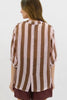 Nikola shirt - Blush/Chocolate-Pash + Evolve-Nikola is always on Demand, in fact you will want to own her in every colour. This top is super easy to wear, and the most flattering fit on. Easily dress her up or down. * Button up front & back *Short sleeves *Blush/Chocolate * hi-low hemline * 100% Linen-Pash + Evolve