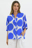 Nikola shirt - blue spot-Pash + Evolve-Our best selling Nikola shirt, now in spots! This top is super easy to wear, and the most flattering fit on. Easily dress her up or down. * Button up front & back * Short sleeves * hi-low hemline * 100% Linen-Pash + Evolve