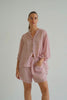 Nikola shirt - blush-Pash + Evolve-Nikola is always on Demand, in fact you will want to own her in every colour. This top is super easy to wear, and the most flattering fit on. Easily dress her up or down. * Button up front & back * Short sleeves * hi-low hemline * 100% Linen-Pash + Evolve