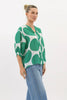 Nikola shirt - green spot-Pash + Evolve-Our best selling Nikola shirt, now in spots! This top is super easy to wear, and the most flattering fit on. Easily dress her up or down. * Button up front & back * Short sleeves * hi-low hemline * 100% Linen-Pash + Evolve