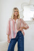 Nina shirt - Pink/Mango-Pash + Evolve-*Button down front *Mango/Pink stripes *Long sleeve *Elasticated cuffs *Lightweight material *80% Tencel, 13%Viscose, 7% Linen-Pash + Evolve