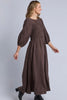 Nora shirred dress - chocolate-Elm-The Nora Shirred Dress is an easy throw-on style that balances comfort with a polished, everyday feel. Finished with trending brown colour way, elasticated bust, elastic cuff, it's designed to feel as good as it looks. Crafted from a breathable linen-viscose blend, it delivers comfortable wear and easy versatility. Style it with boots and a cosy outer layer when the weather cools, or keep it simple with sneakers for an easy one-and-done outfit. *Elasticated bust *Elastic 