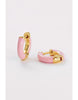 Nova Huggie - Pink-Zafino-Metal: 18K Gold Plated Solid Brass Base Dimensions: 9mm hoop Water resistant Hypoallergenic & Nickel Free Female Founded & Family Owned-Pash + Evolve