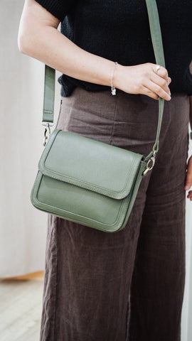 Esme bag - Olive Green Pebble